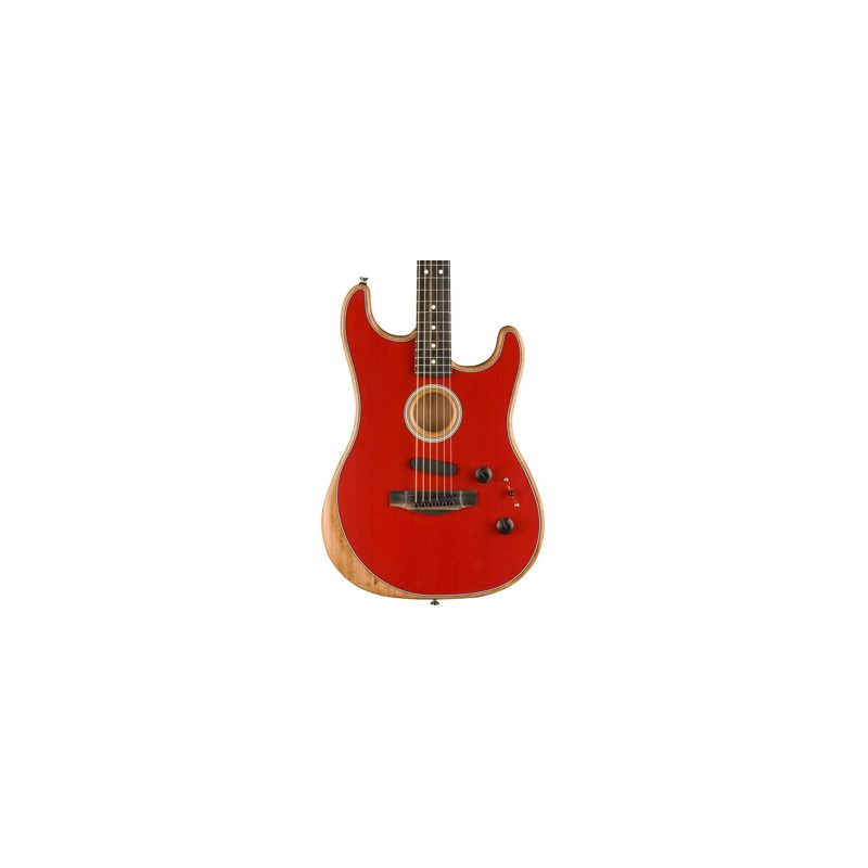 Fender American Acoustasonic Strat, Dakota Red, Guitarra Electroacústica con Gig bag