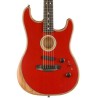Fender American Acoustasonic Strat, Dakota Red, Guitarra Electroacústica con Gig bag