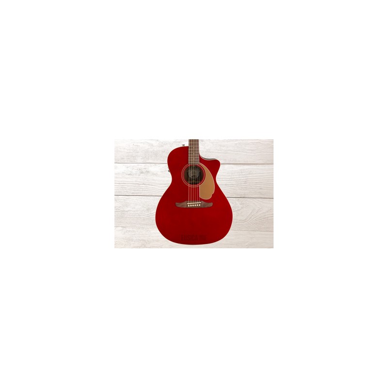 Fender Newporter Player, Candy Apple Red, Guitarra Electroacústica