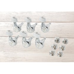 Fender, 6 Clavijeros de guitarra con bloquo de repuesto, Chrome